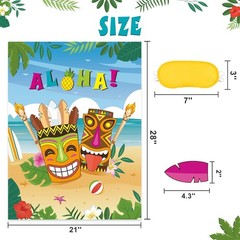 Hawaiian Party Game – Pin The Feather on The Tiki Hawaiian Party Decorations …