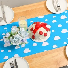 Cartoon Table Runner3 x 72 Inch Blue Sky White Cloud Tablecloth Party 1