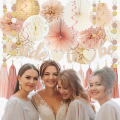 Champagne-Gold Beige Fall Boho Bachelorette Party Decorations – Bride To Be Bann