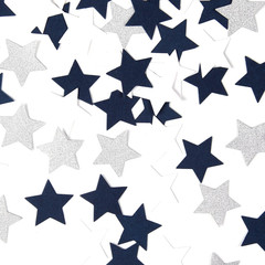300Pcs Navy Blue White Silver Confetti,Glitter Paper Decor Twinkle Little Star T