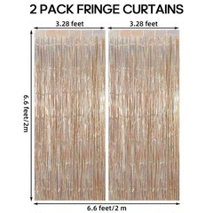 TOTAFAM 2 Pack Fringe Curtains Backdrops, Foil Fringe Curtains, Door Streamer…