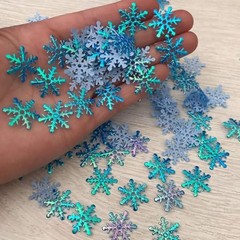 1200Pcs Snowflakes Confetti Decorations for Christmas, White and Blue,white