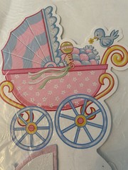 Baby Shower Table Centerpiece Art Tissue Stroller Pastel Die Cut Honeycomb NEW