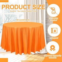 Preboun 16 Pack 84 Inch Neon Tablecloth Disposable Plastic Round Party Table Cov
