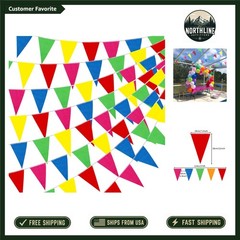 Multicolor 375ft Party Pennant Banners – 300pcs Nylon Decor for All Occasions