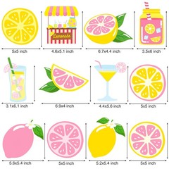 24 PCS Pink Lemonade Centerpieces Sticks Lemon Citrus Table Topper Party Decor