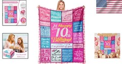 Charming 10th Birthday Blanket – 50″ x 60″ | Heavyweight Flannel for All Seasons