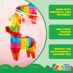 De Mayo 8 pcs Mini Donkey Pinatas 5.7″x7.5″ Rainbow Color for Fun Fiesta Taco Pa