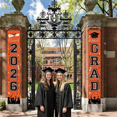 Graduation Decorations 2026, Orange Door Porch 70.9 x 11.8 inches,