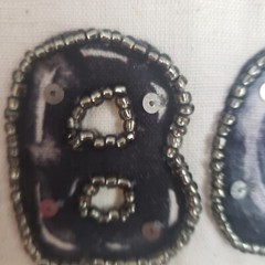 Ghosts in Truck Halloween Beaded/Sequin Wall Hanging Flag New