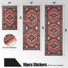 Kitchen Rug Set 3Pcs, Boho Rug Sets Non Slip Washable for Floor Thick Farmhou…