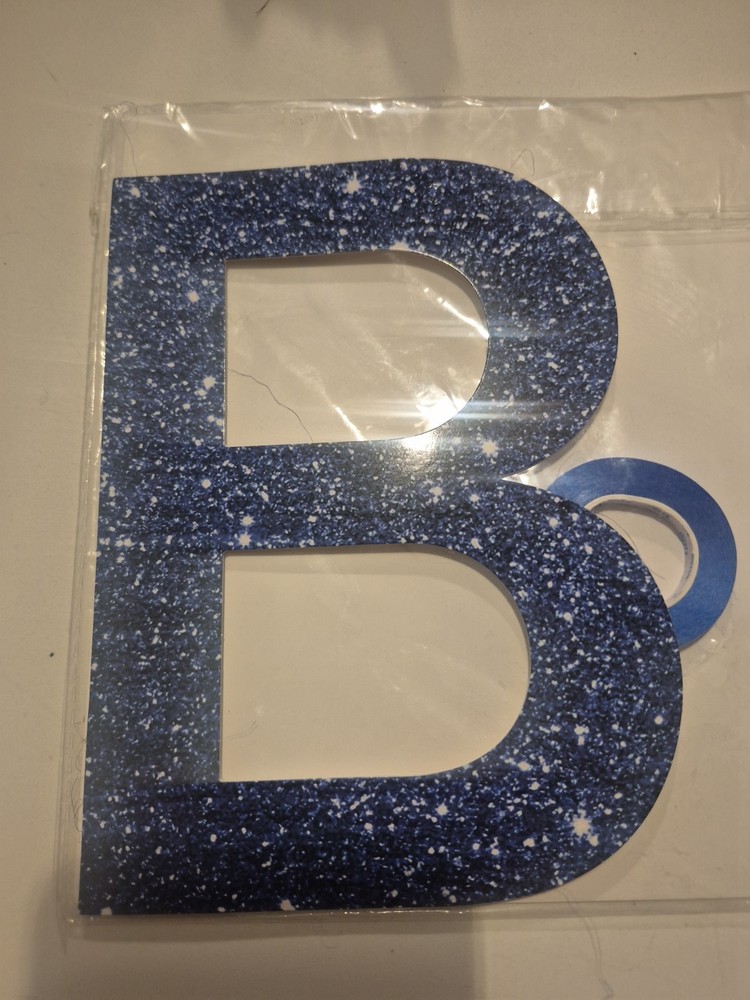 Navy Blue Happy Birthday Banner 7″