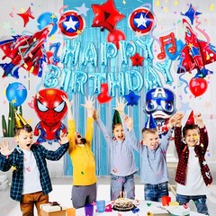 Birthday Decorations for boys,Superhero Birthday Balloon Garland for Kids, Co…