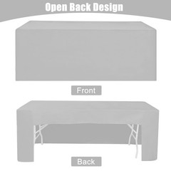 2 Pack Open Back Fitted Rectangle Tablecloths 72 x 30 Inch, Gray Table Clothe…