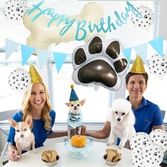 Dog Birthday Party Supplies Set – Blue Decorations for Boys