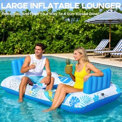 FluSing 2 Person Inflatable Pool Float Adult,87” x 44” Extra Large Inflatable…