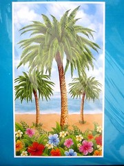 Palm Trees W/Ocean 42″x 72″ Packaged Wall/Door Mural Decoration BRAND NEW!