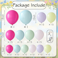 154-Piece Pastel Wildflower Balloon Arch Kit for Party Decorations