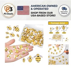 Cute Craft Bees – 50 Pcs Resin Bumble Bees for Creative Decorations & Parties