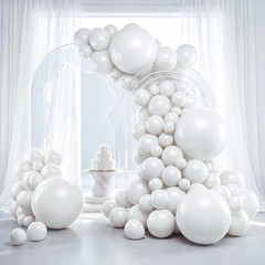 129PCS White Balloon Arch Garland Kit 5 10 12 18 Inch Latex Party Decor Balloons