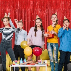 Black Fringe Curtain Foil Backdrop 3.3×8.2ft Tinsel Streamers 12 Pack Party