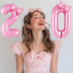 Bow Pink Number Balloon 40 Inch Foil Number 1 Balloon With Bow Big Pink 1 Bal…