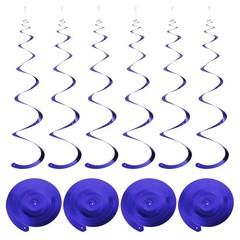 Dark Blue Party Hanging Swirls 30 PCS Ceiling Foil Streamers 27.6 Inch Decor