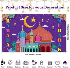 Quality Ramadan Mubarak Banner 72.83″ x 43.31″ – Perfect for Celebrations