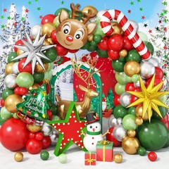 Christmas Balloon Garland Arch Kit 138Pcs Red Green Gold Silver Balloon Arch …
