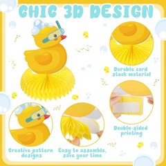 12 Pcs Rubber Duck Birthday Party Decorations Rubber Duck Themed Honeycomb Cente