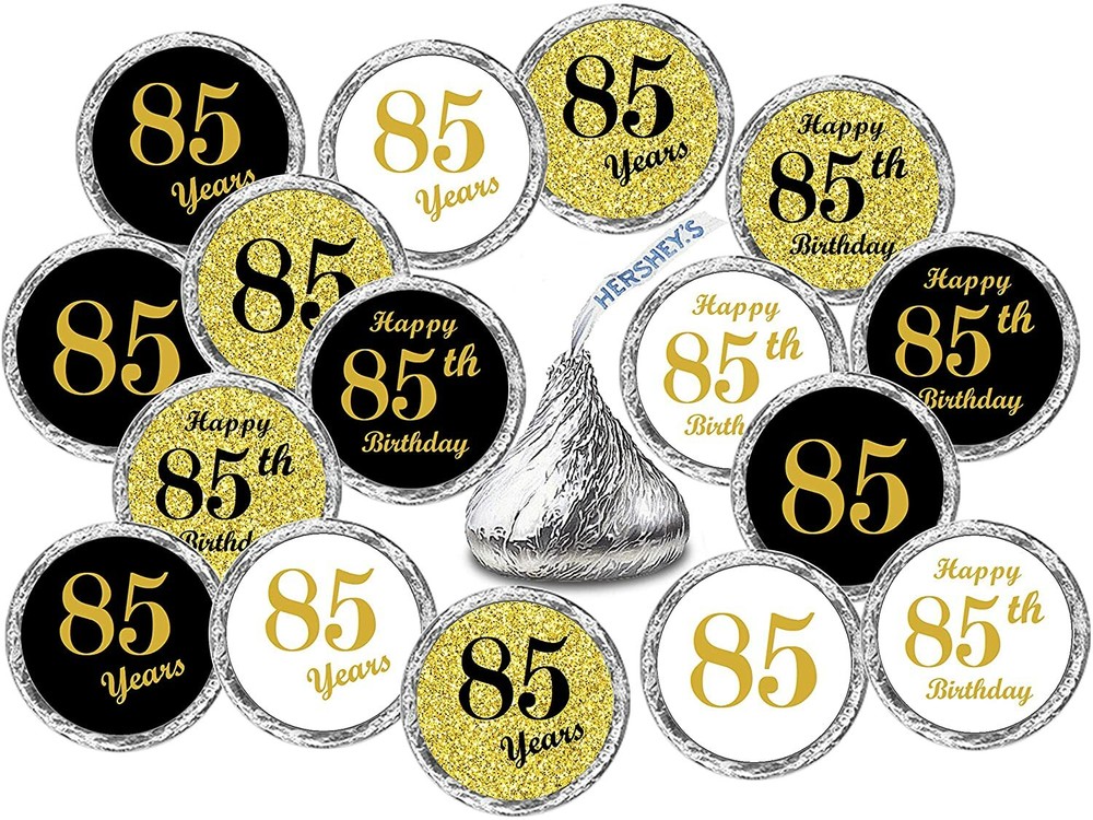 85th Birthday Kisses Stickers, (Set of 324) Chocolate Drops Labels Stickers