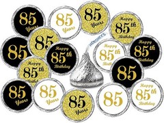 85th Birthday Kisses Stickers, (Set of 324) Chocolate Drops Labels Stickers