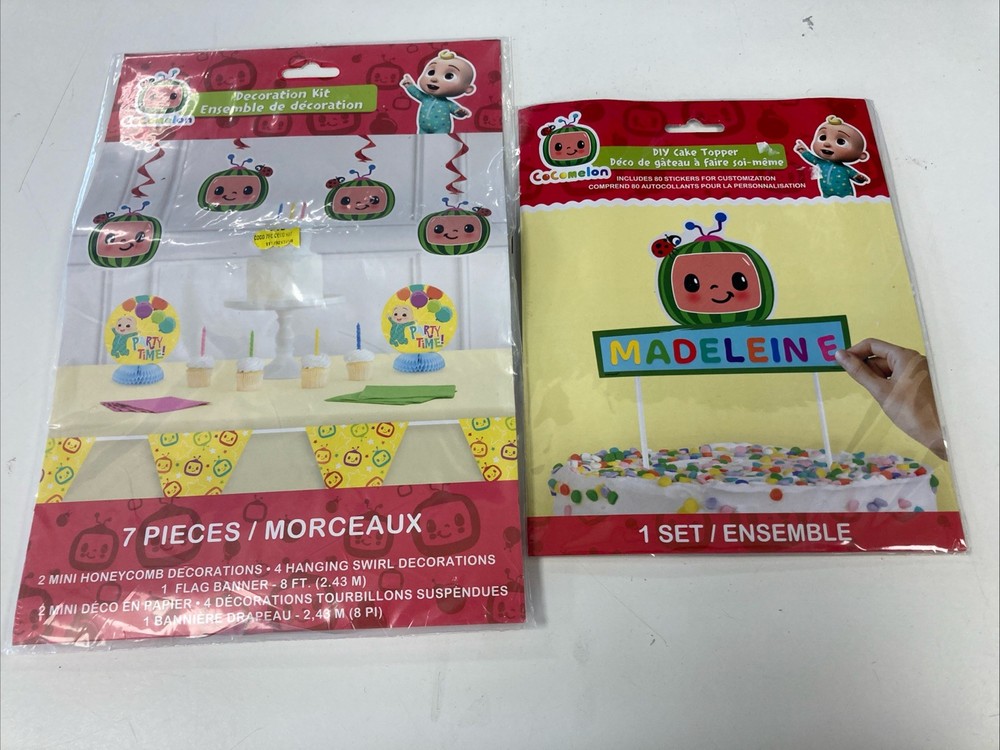 COCOMELON TABLE DECORATING KIT (7pcs) ~ Happy Birthday Party Decorations Lot