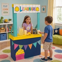 Lemon Fruit Ade Play Store Cardboard Stand-Up Coloring Activity 58″H x 35″L #489