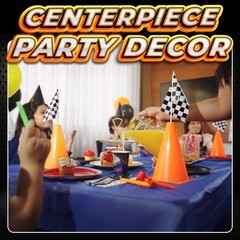 Race Car Birthday Party Decorations – (36 Pcs) 12 – 8-Inch Orange Mini Cones …