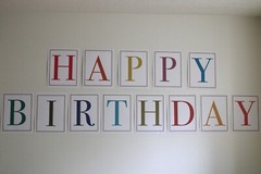 MidCentury Modern Minimalistic Colorful Happy Birthday Banner