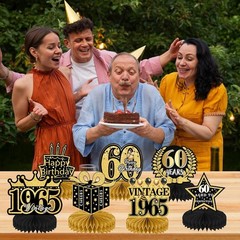 Refavor 9Pcs 60th Birthday Party Decorations – 60th Birthday Decor Men Women …