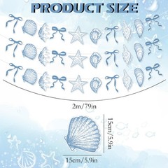 Bow Starfish and Shell Banner, Beach Bachelorette Party Decorations Seashell …