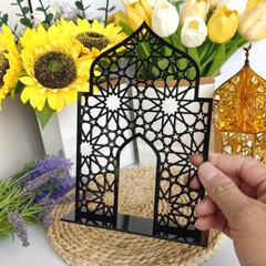 Muslim Ramadan Festival Black White Solid Color Acrylic Desktop Ornaments ET