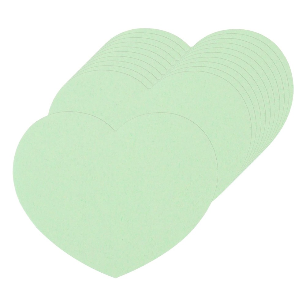 100 PCS 2.5 Inch Light Green Heart Paper Cutouts Small Heart Shaped Tags