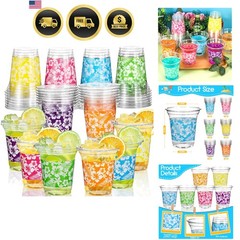 72 Pack Hawaiian Luau Party Decorations Cups -14OZ Disposable Tropical Party …
