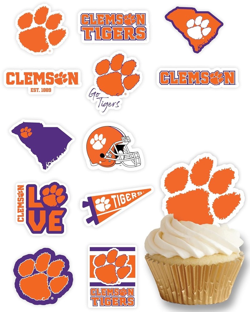 Clemson Cupcake Topper Party Supplies Football Birthday Graduation Decorations