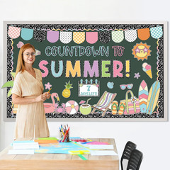 Countdown to Summer Bulletin Board Set End of Year Composition Notebook Classroo