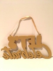 Glittery Let’s Celebrate Hanging Foam Sign