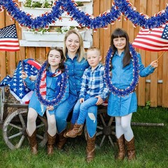 50FT 4th of July Decorations, Red White and Blue Garland 4th of July Garland …