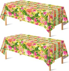 2 Pack Luau Party Decorations Plastic Tablecloth Hawaiian Theme Party
