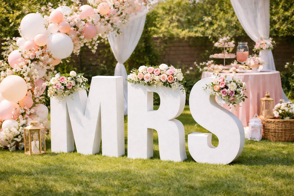 MRS LARGE Bridal Foam Letters – Bachelorette Wedding Party Decorations Props
