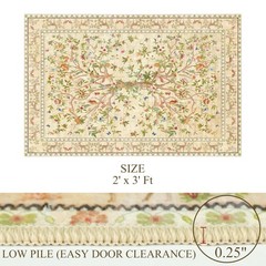 Entryway Rug 2×3 Washable, Non-Slip Small Area Rug, Boho Floral Botanical Low…