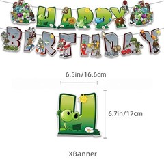 Plants vs Zombies Party Supplies Decorations Set Balloons Banner Cake Toppers