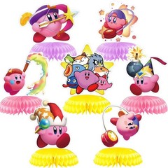 Kirby Honeycomb Centerpieces 3D Table Decorations Party Supplies